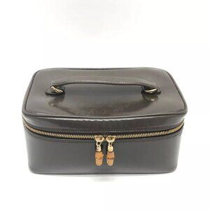 GUCCI 032.1956 Old Gucci Bamboo Hand Bag Pouch Vanity bag Brown/GoldHardware